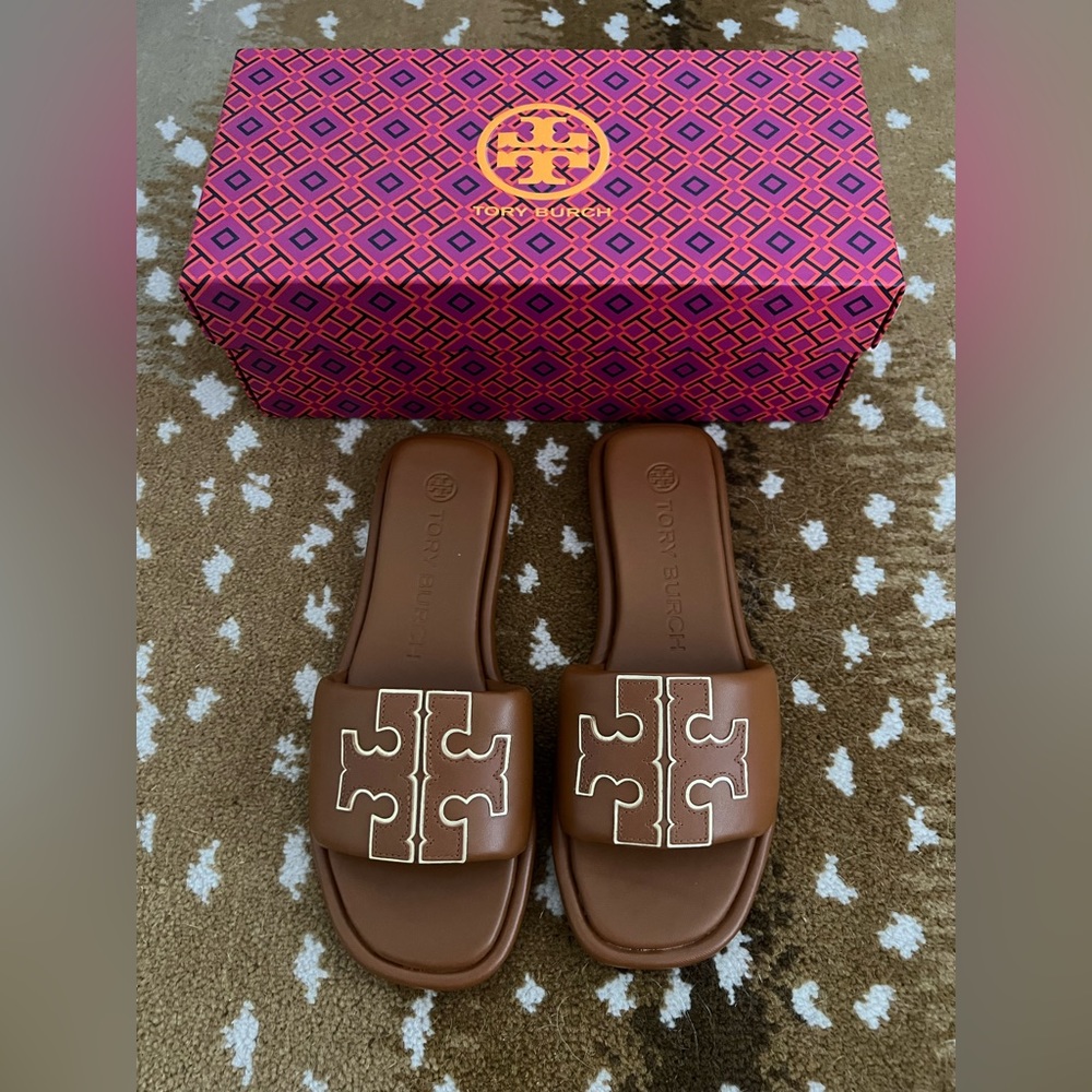 NIB Tory Burch Double T Sport Slide 6.5